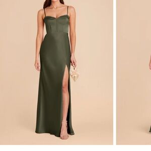 Birdy grey Olive Green Maxi Dress with Slit